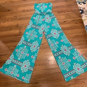 Boutique Strapless Aztec Jumpsuit